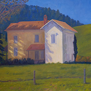 Thomas Wood, Ranch House, Olema Valley, 29x35_, oil on canvas, 1993
